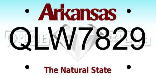 QLW7829 Arkansas License Plate