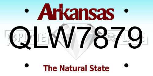 QLW7879 Arkansas License Plate