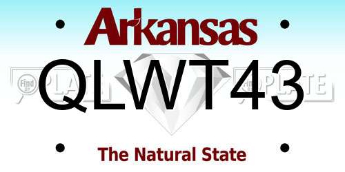 QLWT43 Arkansas License Plate