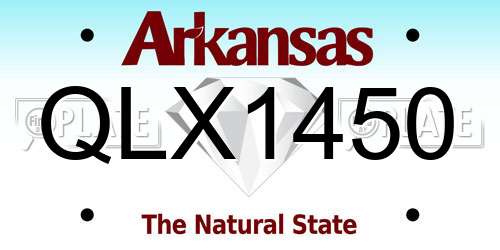 QLX1450 Arkansas License Plate