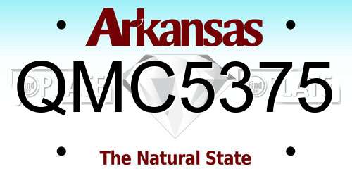 QMC5375 Arkansas License Plate