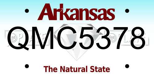 QMC5378 Arkansas License Plate