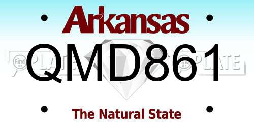 QMD861 Arkansas License Plate