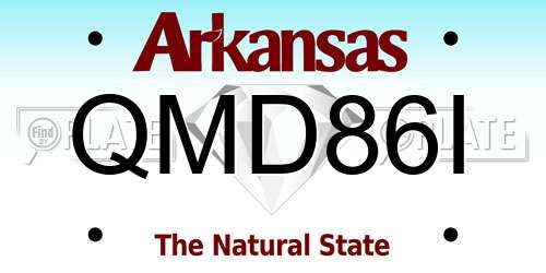 QMD86I Arkansas License Plate