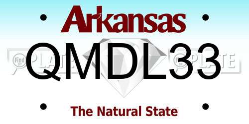 QMDL33 Arkansas License Plate