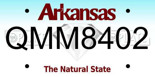 QMM8402 Arkansas License Plate