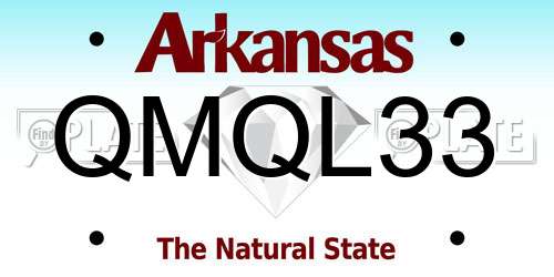 QMQL33 Arkansas License Plate