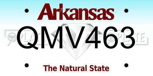 QMV463 Arkansas License Plate