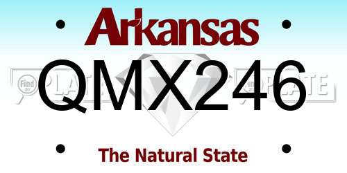 QMX246 Arkansas License Plate