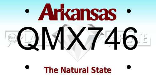 QMX746 Arkansas License Plate