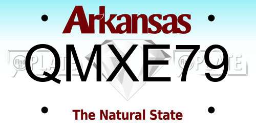 QMXE79 Arkansas License Plate