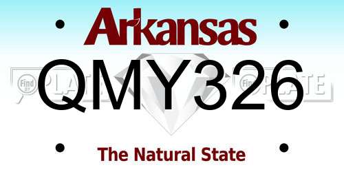 QMY326 Arkansas License Plate