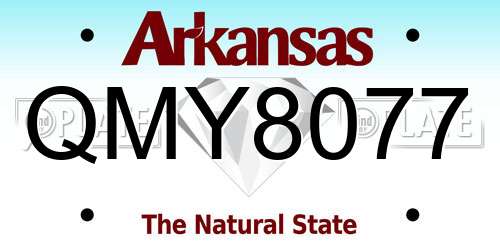 QMY8077 Arkansas License Plate