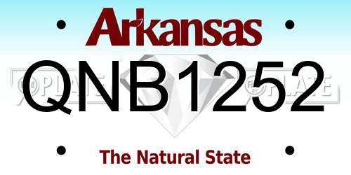 QNB1252 Arkansas License Plate