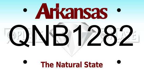 QNB1282 Arkansas License Plate
