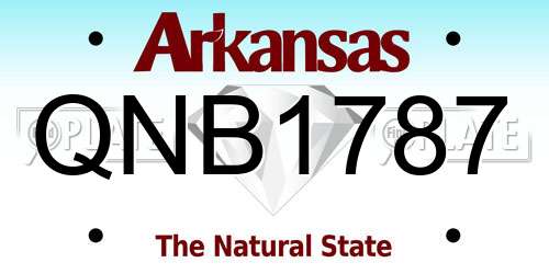 QNB1787 Arkansas License Plate