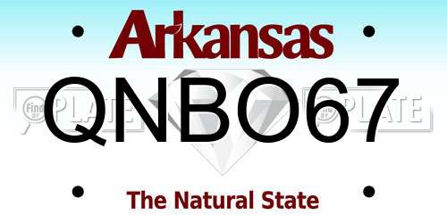 QNBO67 Arkansas License Plate