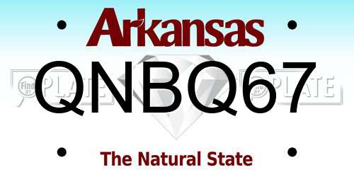 QNBQ67 Arkansas License Plate