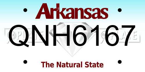 QNH6167 Arkansas License Plate