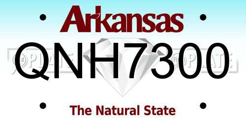 QNH7300 Arkansas License Plate