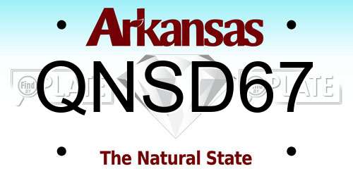 QNSD67 Arkansas License Plate