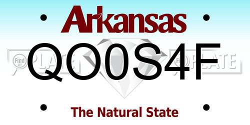QO0S4F Arkansas License Plate