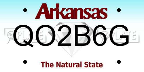 QO2B6G Arkansas License Plate