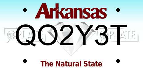 QO2Y3T Arkansas License Plate