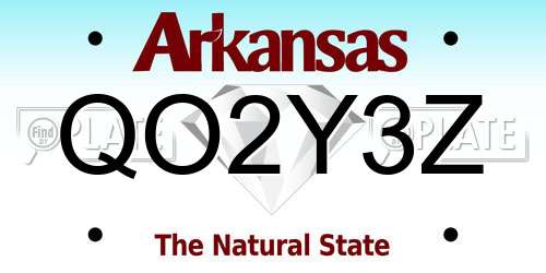 QO2Y3Z Arkansas License Plate