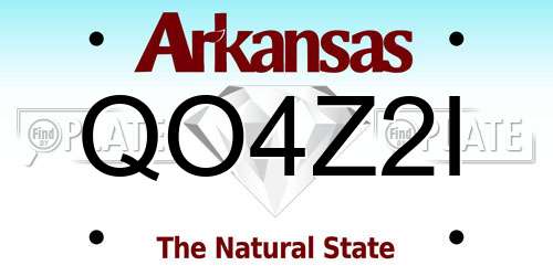 QO4Z2I Arkansas License Plate