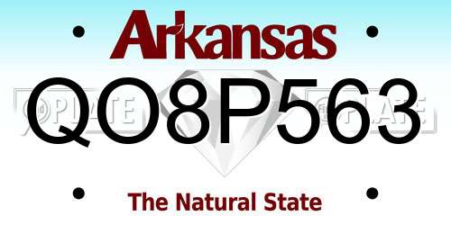 QO8P563 Arkansas License Plate