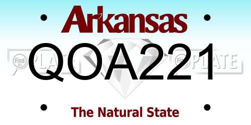QOA221 Arkansas License Plate