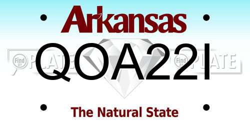 QOA22I Arkansas License Plate