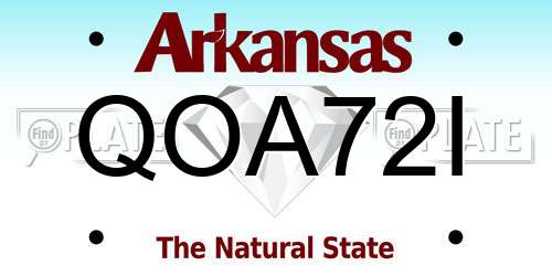 QOA72I Arkansas License Plate