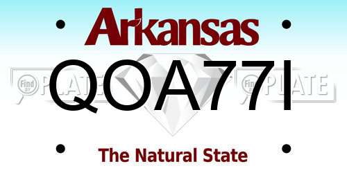 QOA77I Arkansas License Plate