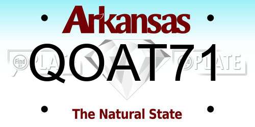 QOAT71 Arkansas License Plate