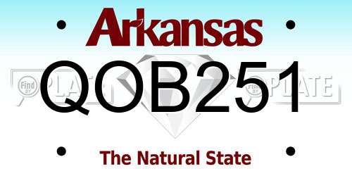QOB251 Arkansas License Plate