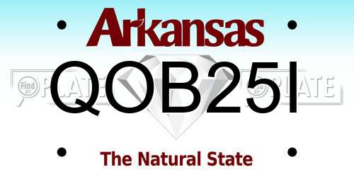 QOB25I Arkansas License Plate