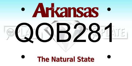 QOB281 Arkansas License Plate