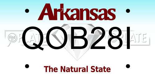 QOB28I Arkansas License Plate