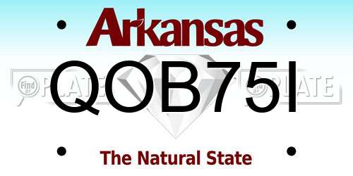 QOB75I Arkansas License Plate