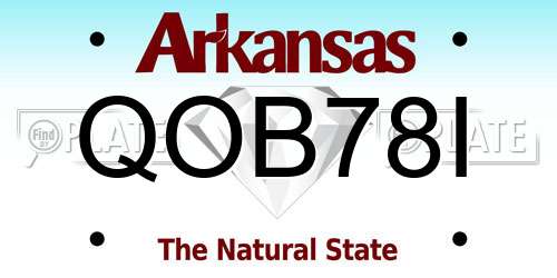QOB78I Arkansas License Plate