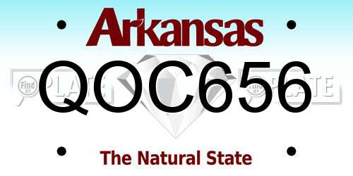 QOC656 Arkansas License Plate
