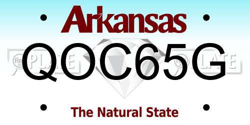 QOC65G Arkansas License Plate