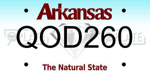QOD260 Arkansas License Plate