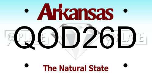 QOD26D Arkansas License Plate