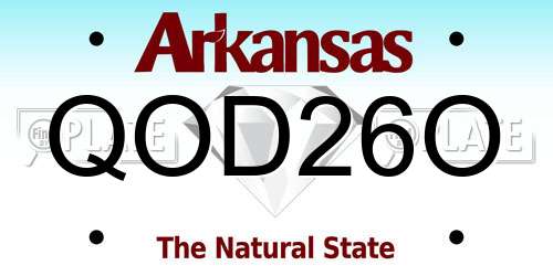 QOD26O Arkansas License Plate