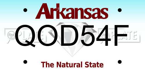 QOD54F Arkansas License Plate