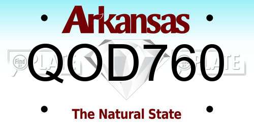 QOD760 Arkansas License Plate