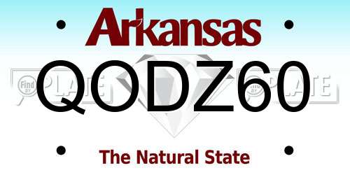 QODZ60 Arkansas License Plate